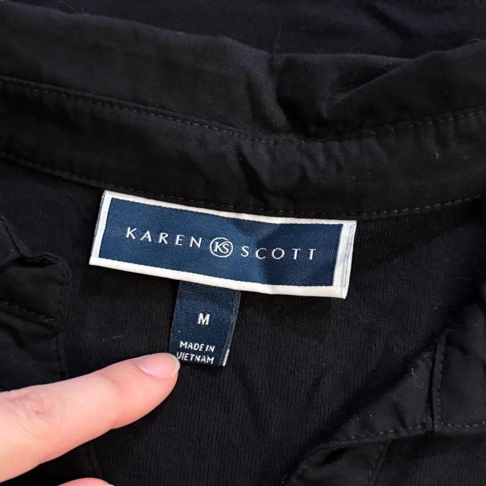 Karen Scott Black Short Sleeve Women's Top - Picture 4 of 4